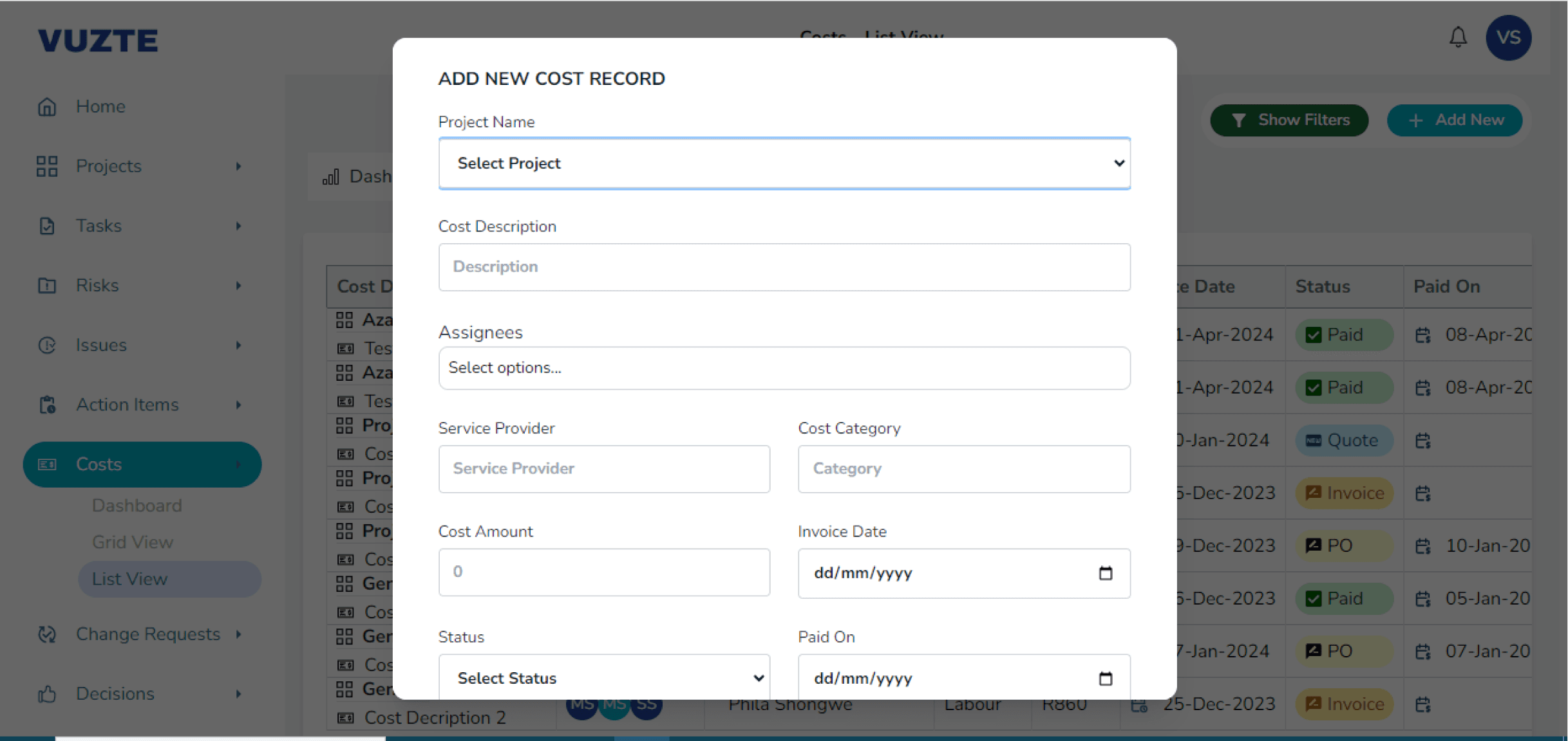 cost overview